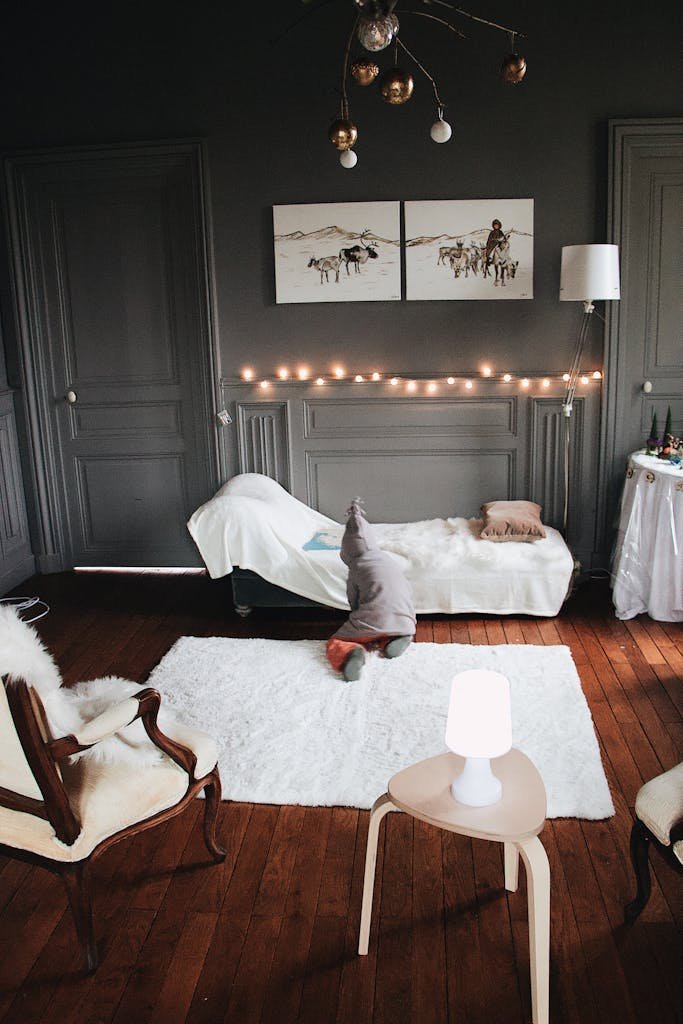 Person Lying on White Carpet