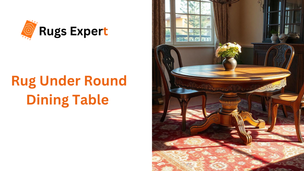 rug under round dining table