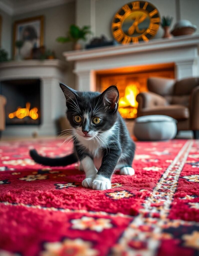 cat on the rug