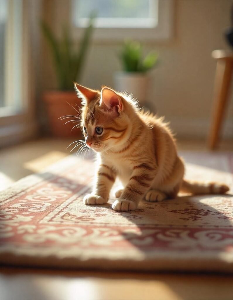 cat on the rug