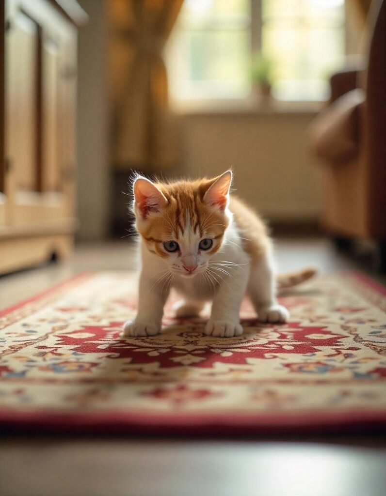 cat on the rug