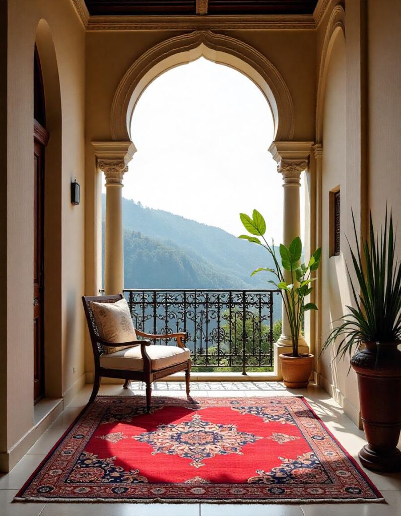 A beautiful place with oriental rug and decors