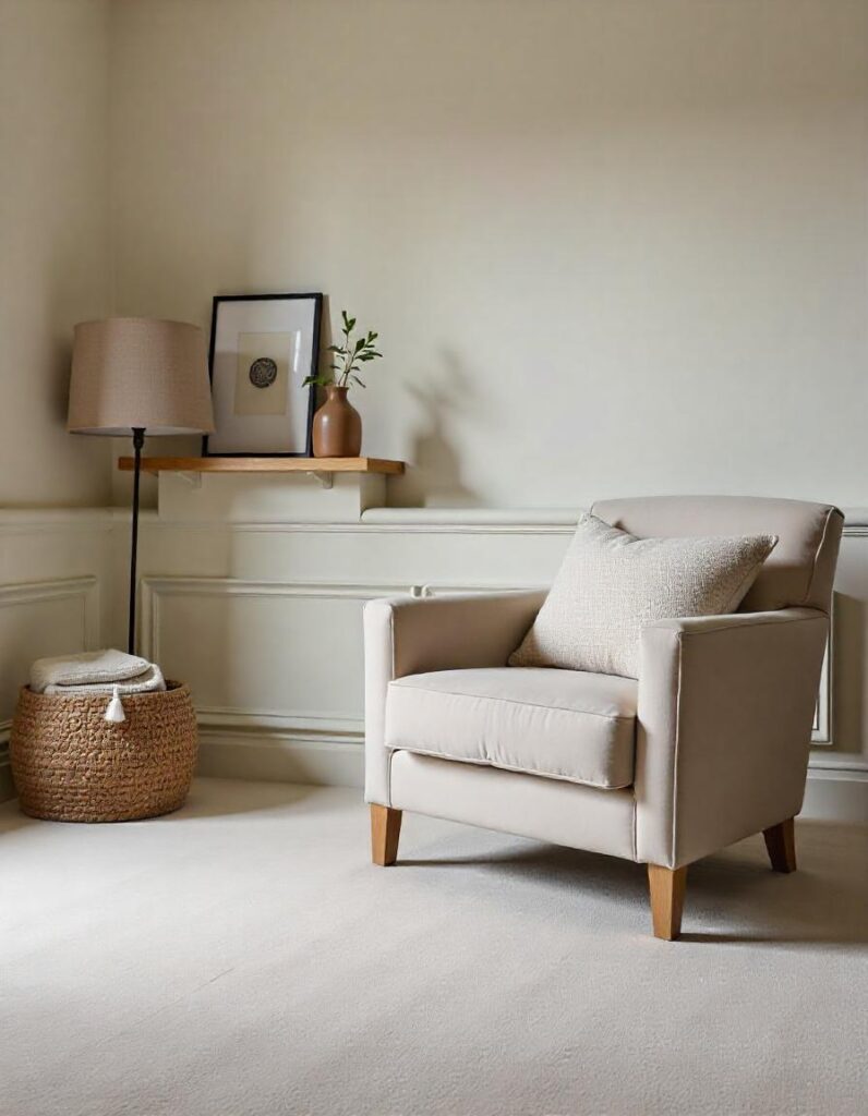 a well decorated living room with Sofa set and Wool rug